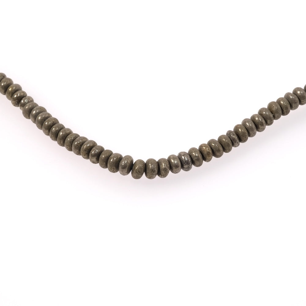 Strand of 4x3mm natural Pyrite donut beads