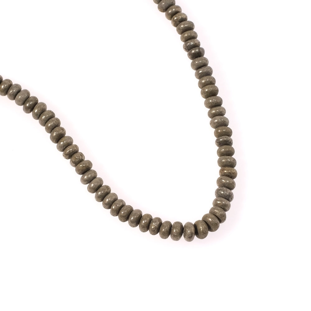 20 Natural Pyrite Donut Beads 4x3mm
