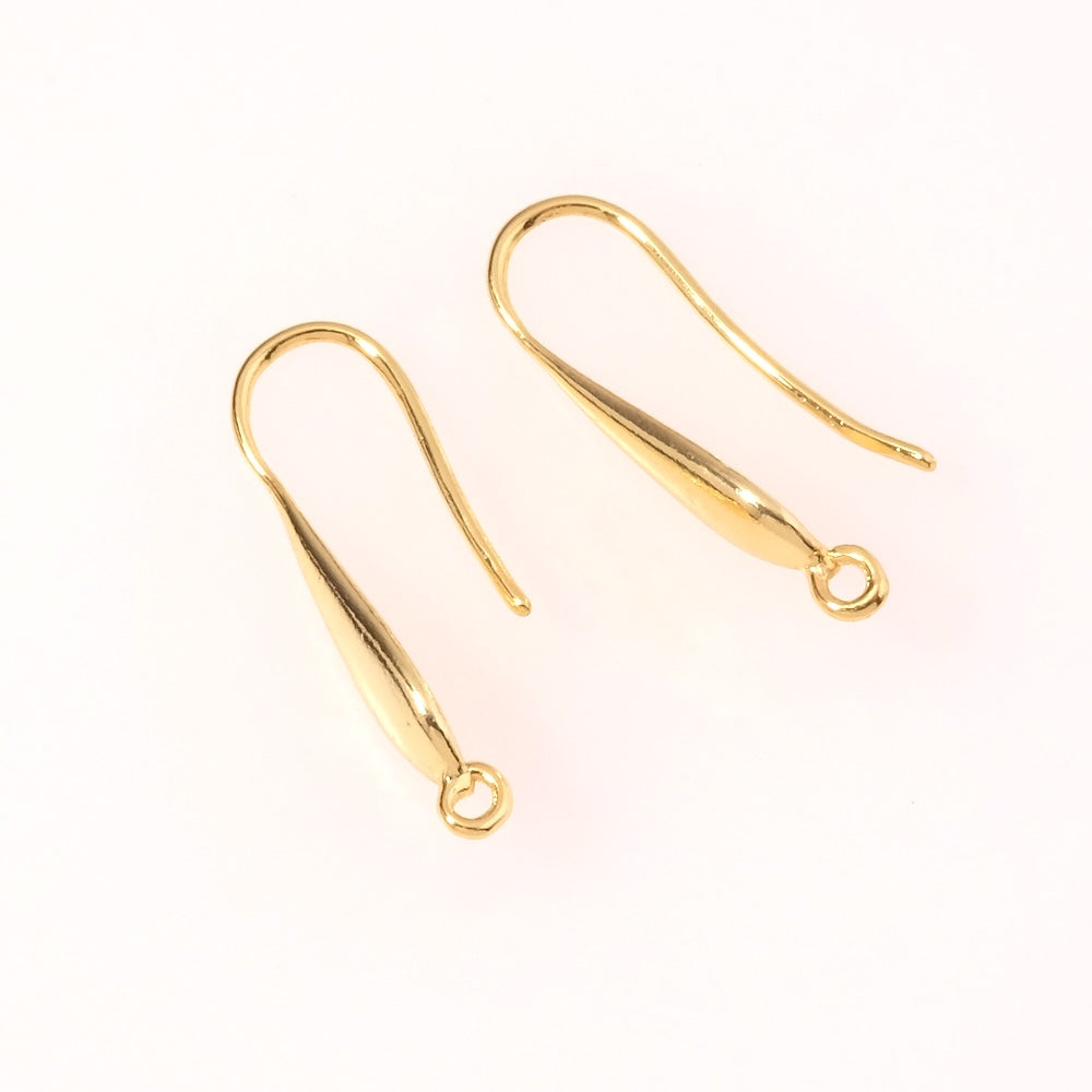 Earrings with drop hooks in 24K Premium gold-plated brass