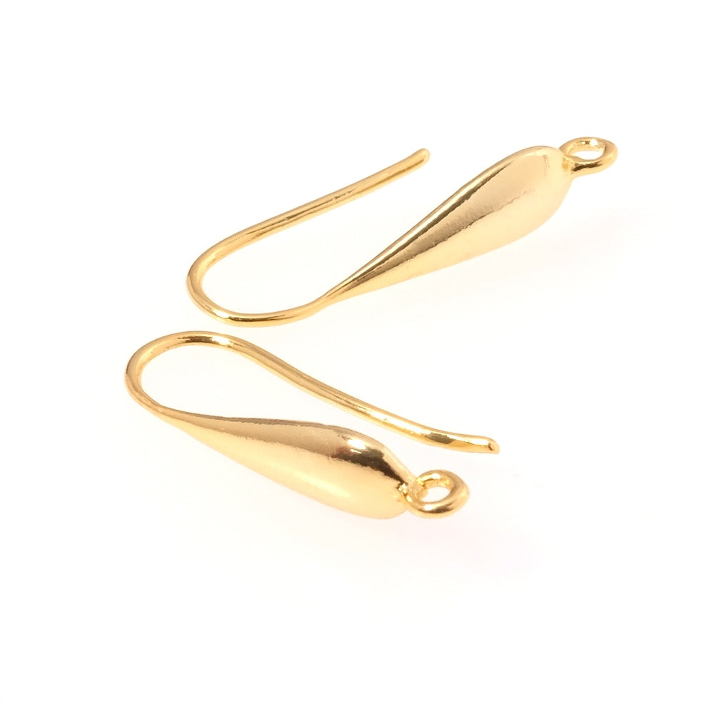 Earrings with drop hooks in 24K Premium gold-plated brass