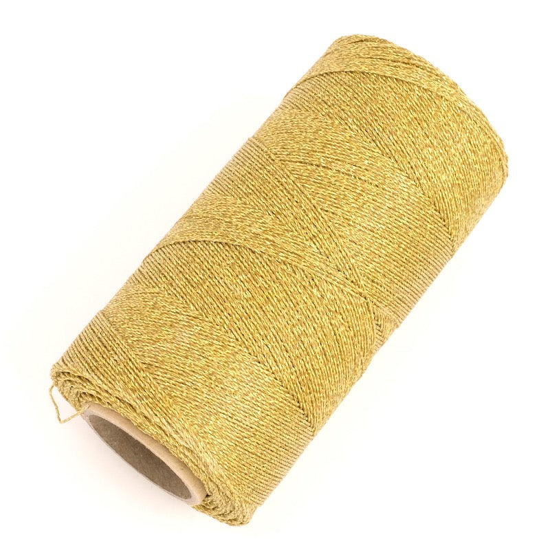 10 metres of Linhasita 0.5mm waxed thread for micro macramé - Gold