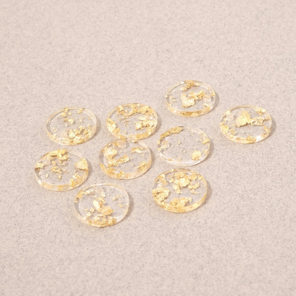4 Round Pendants in Transparent Acetate with Gold Inclusions