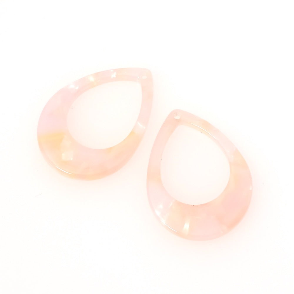 2 Drop Pendants in Pearly Pink Acetate