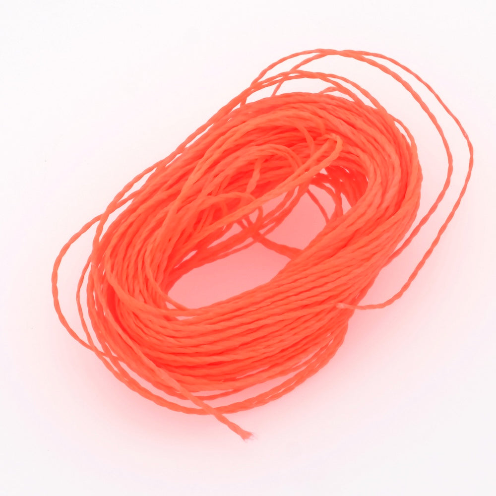 10 metres of Linhasita 0.5mm waxed thread for micro macramé - Orange Fluo