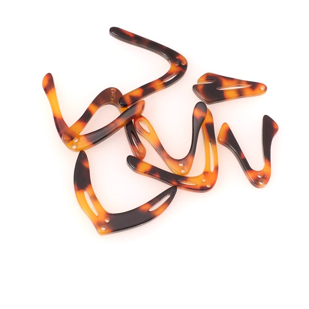 Brown Acetate Mobile Leaf Pendant