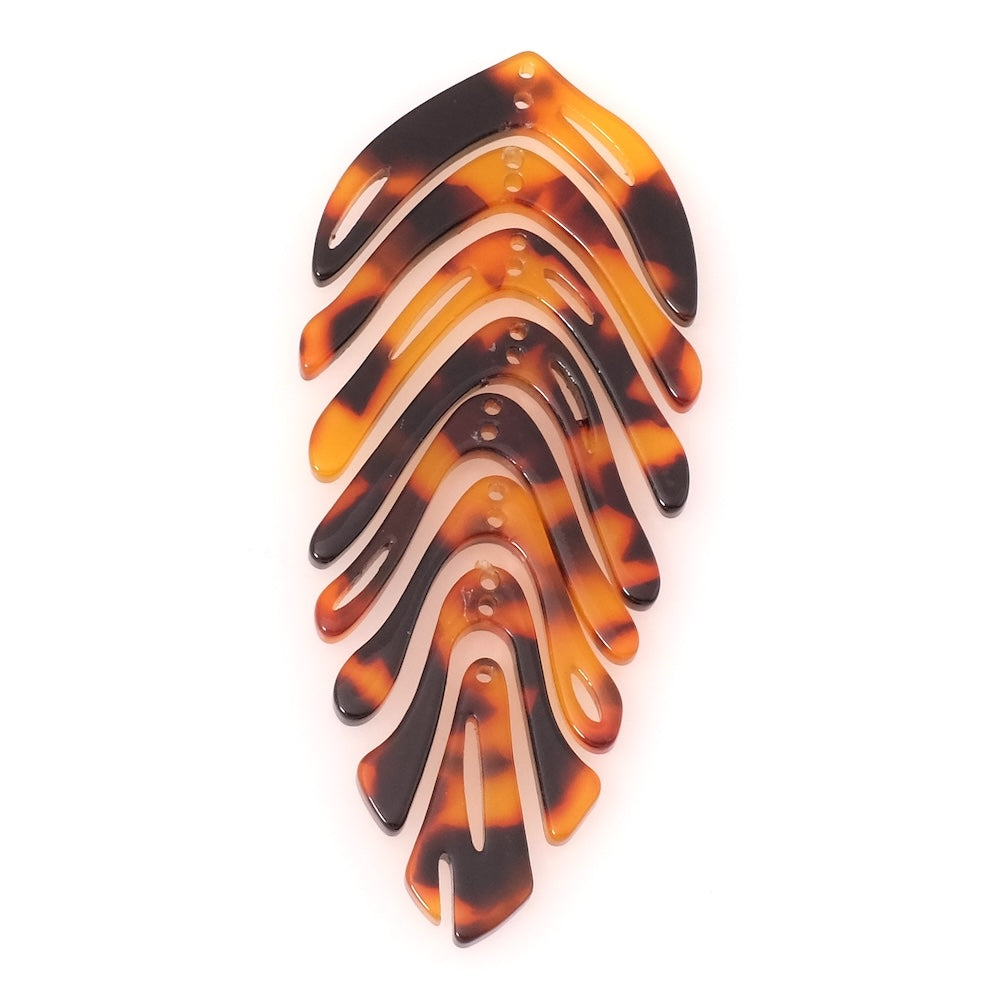 Brown Acetate Mobile Leaf Pendant