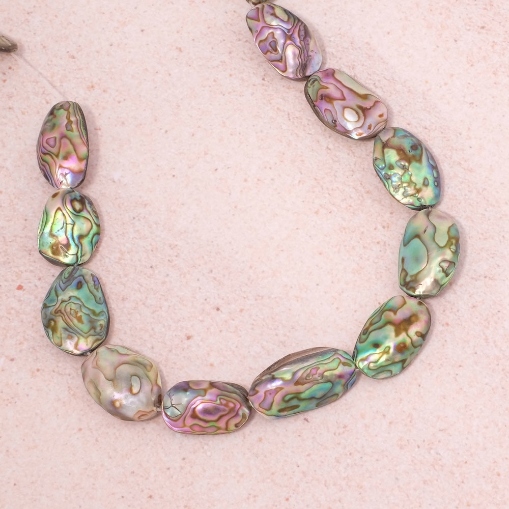 Irregular oval Abalone shell bead