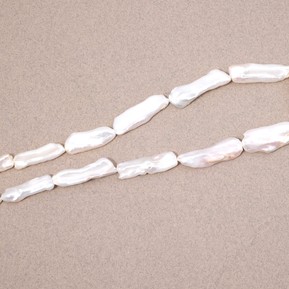 Baroque Keshi Irregular Elongated Pearls in Natural Mother-of-Pearl