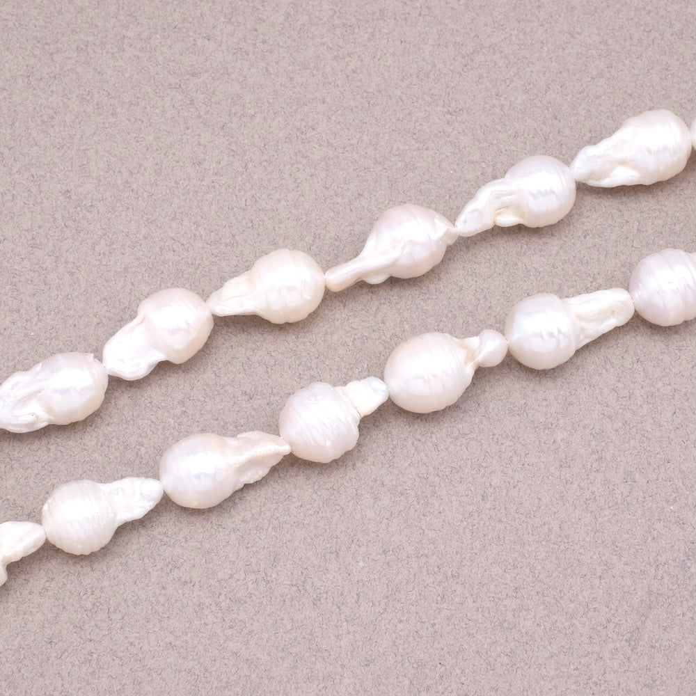 Baroque Keshi Irregular Teardrop Pearl in Natural Mother-of-Pearl