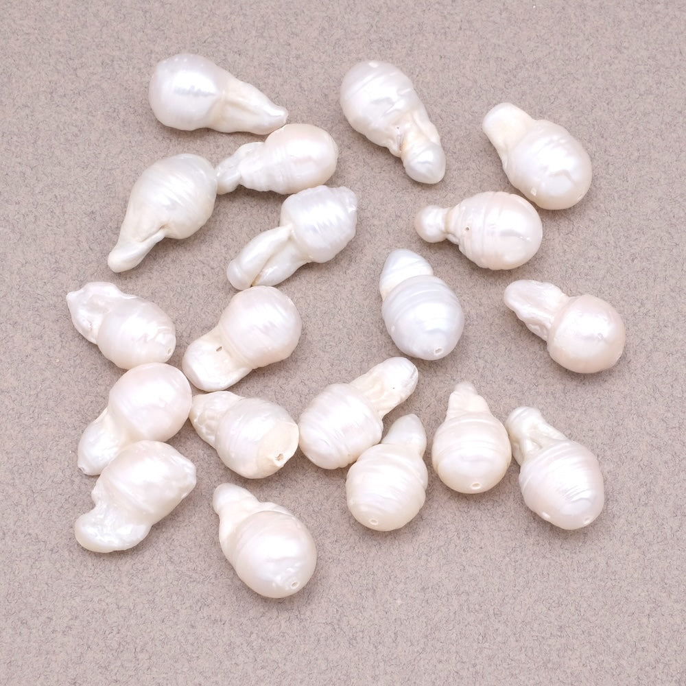 Baroque Keshi Irregular Teardrop Pearl in Natural Mother-of-Pearl
