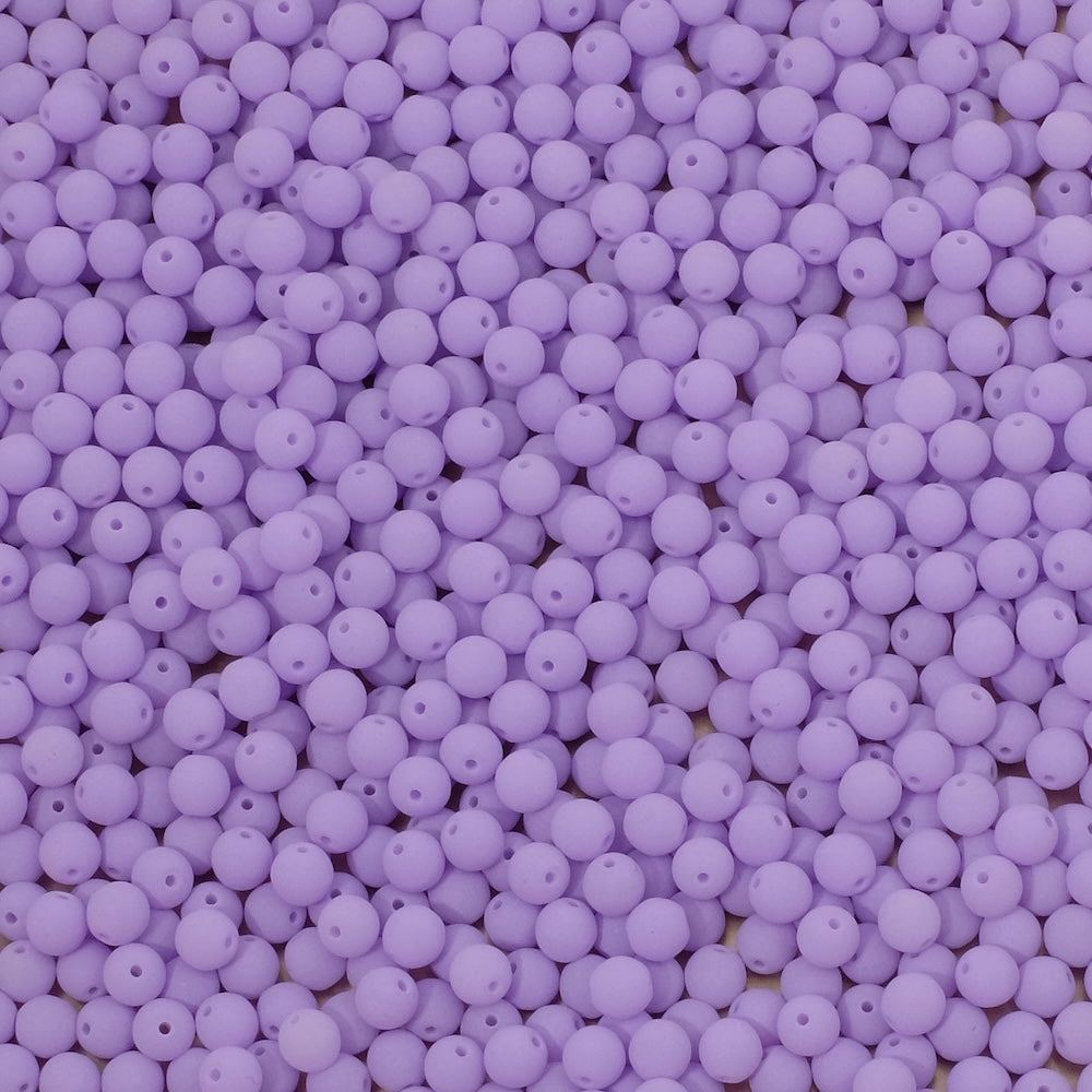10 Matte Violet Bohemian Round Beads, 4mm