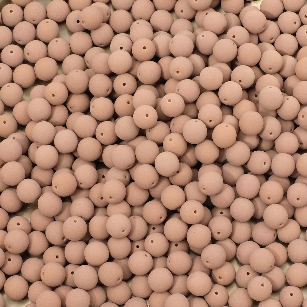 10 Matte Light Cocoa Bohemian Round Beads, 6mm