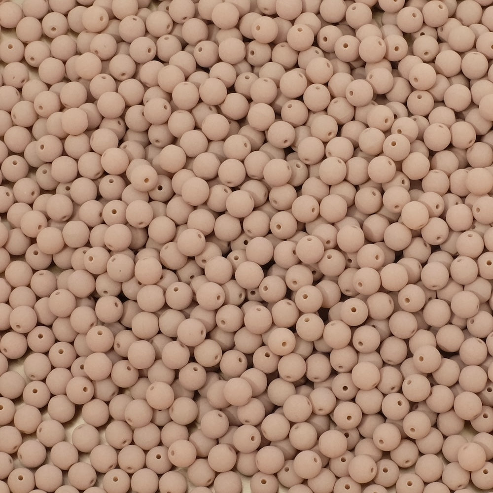 10 Matte Light Cocoa Bohemian Round Beads, 4mm