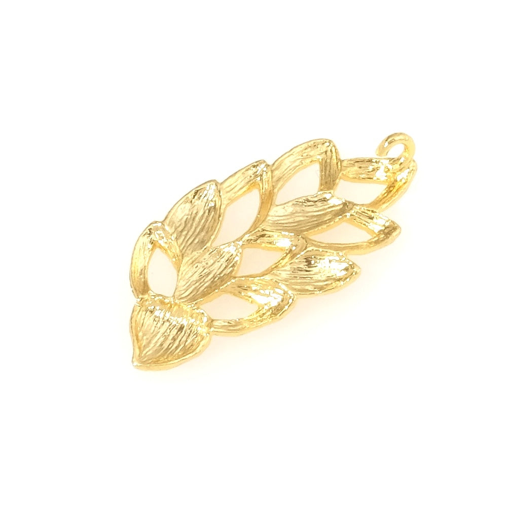 Leaf plant pendant in 24K Premium gold-plated brass