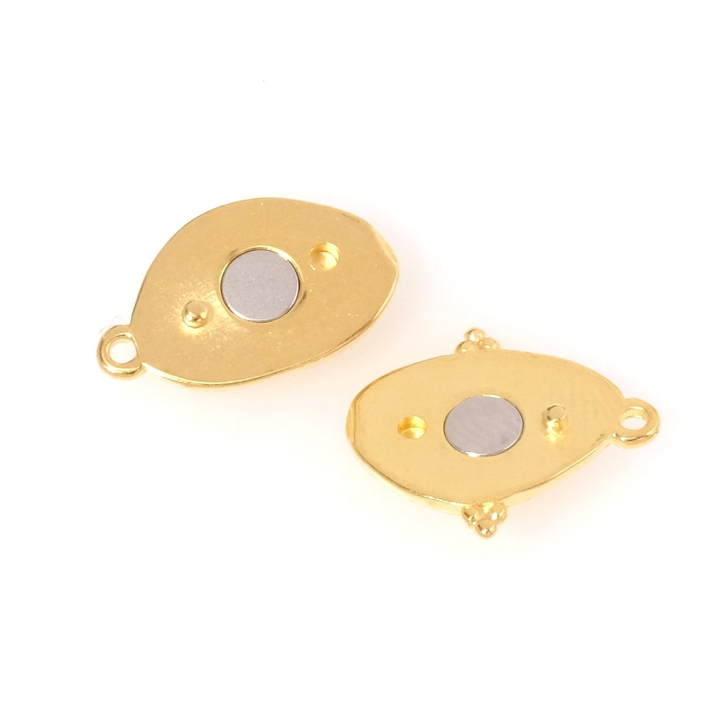 Gold-plated bohemian magnetic clasp with 2 rings
