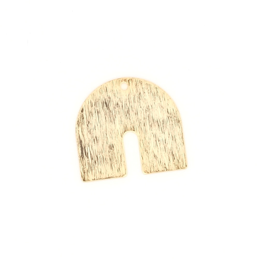 2 Brushed arch pendants in 24K premium gold-plated brass