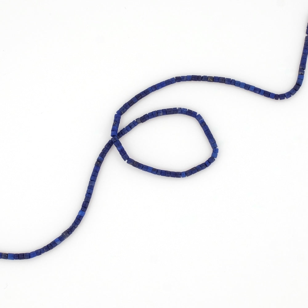 Strand of 1.7mm natural Lapis Lazuli tube beads