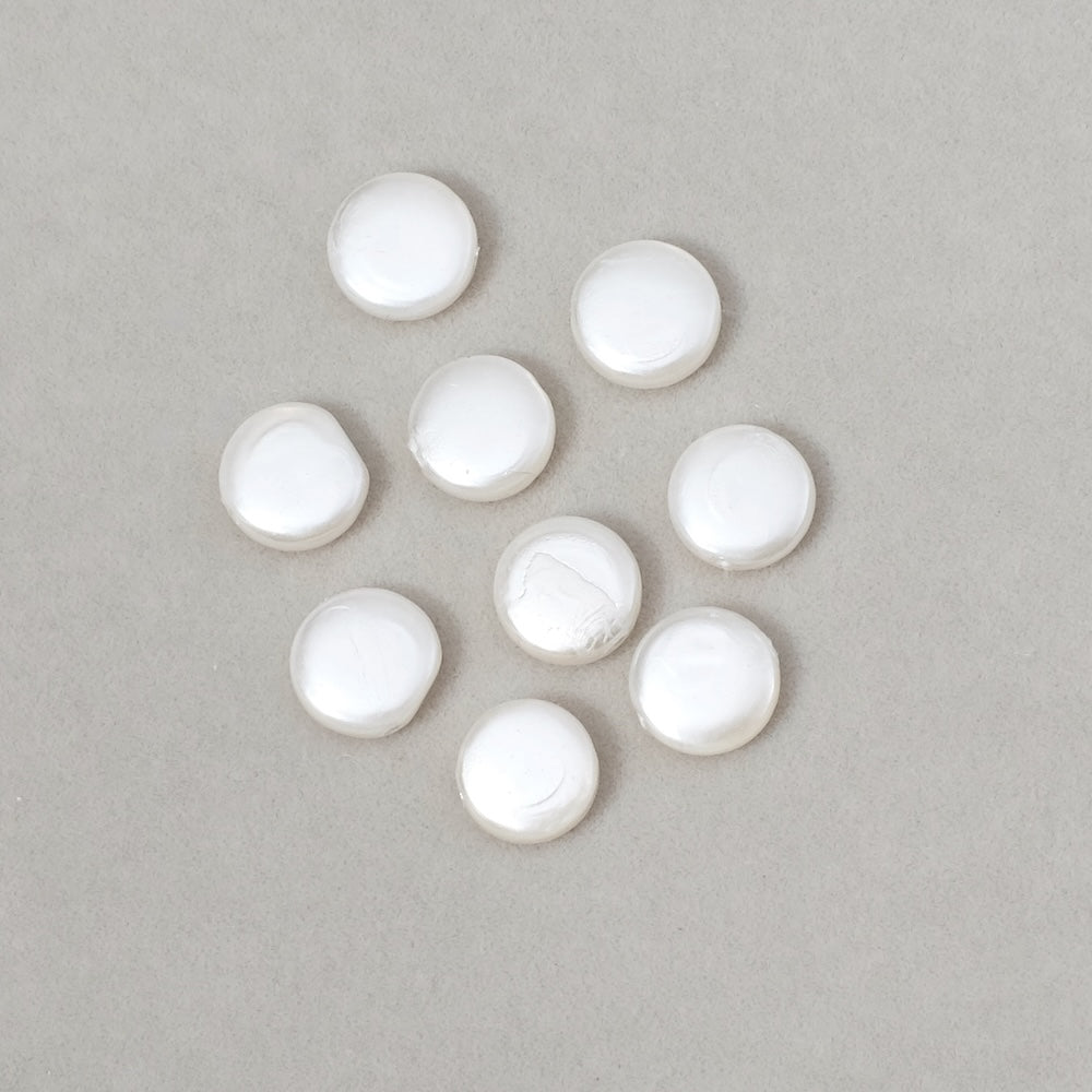 10 disc beads 8mm in white Mother-of-Pearl