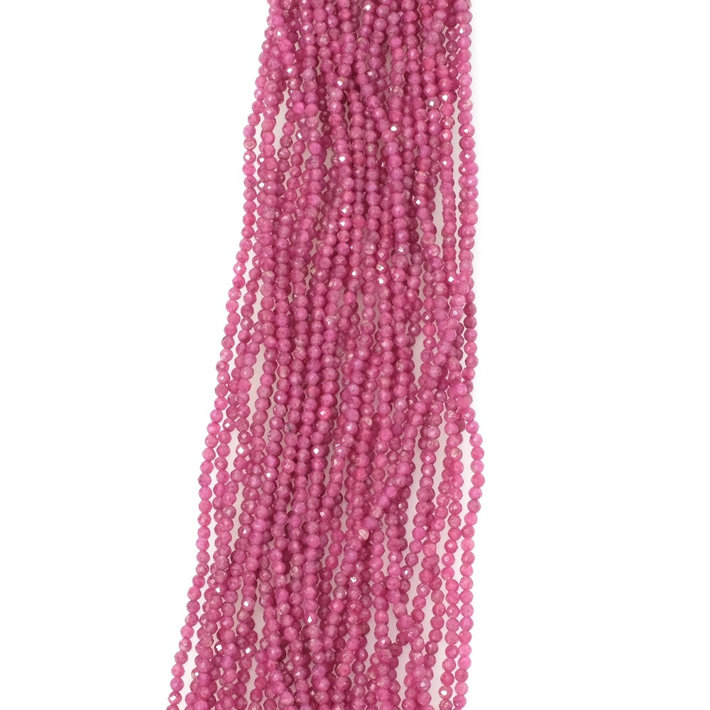 Strand of 2mm faceted natural Ruby beads