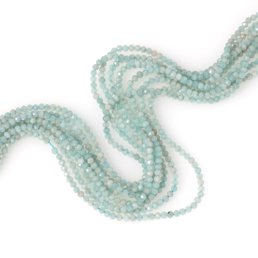 Strand of natural faceted beads 2mm Amazonite