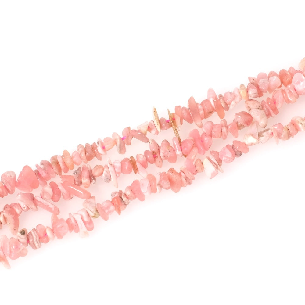 Strand of Rhodochrosite natural stone chip beads