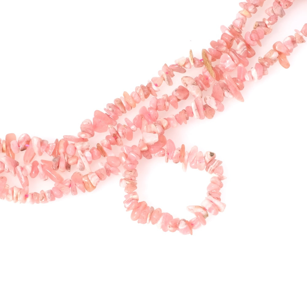 Strand of Rhodochrosite natural stone chip beads