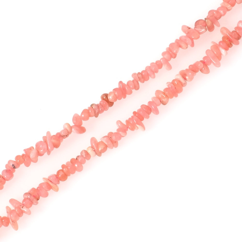 Strand of Rhodochrosite natural stone chip beads