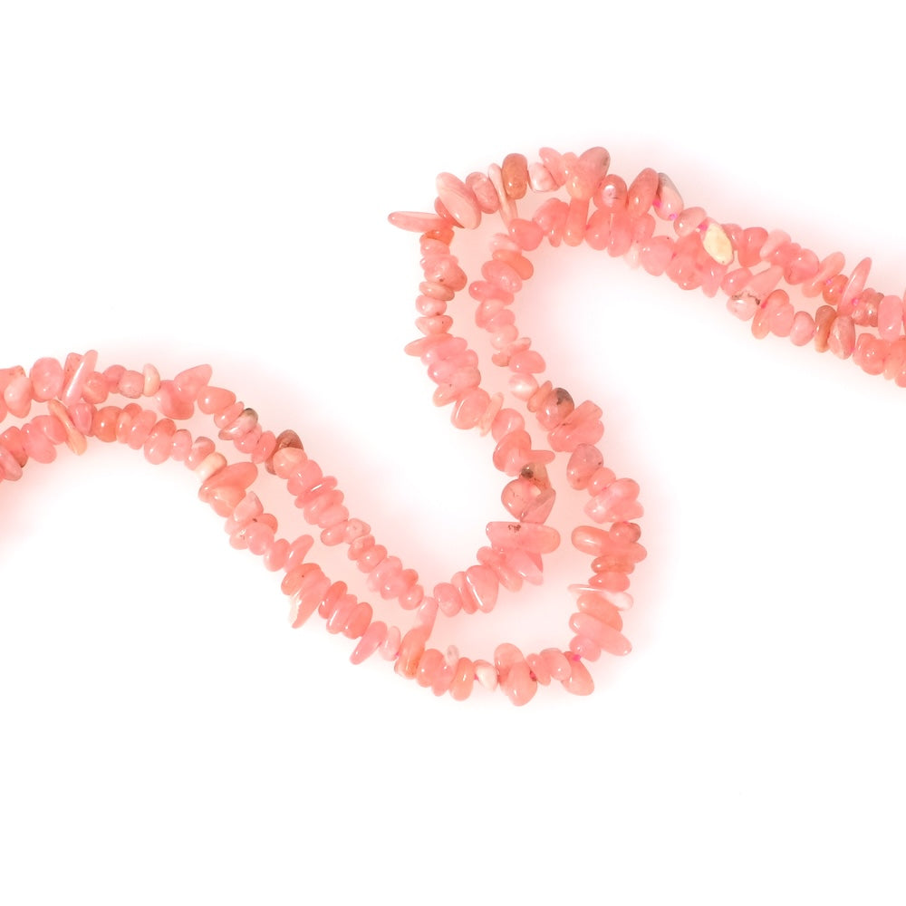 Strand of Rhodochrosite natural stone chip beads