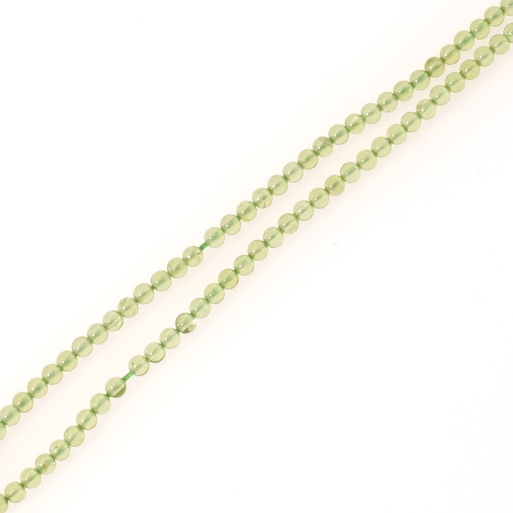Strand of natural round 3mm beads in Peridot
