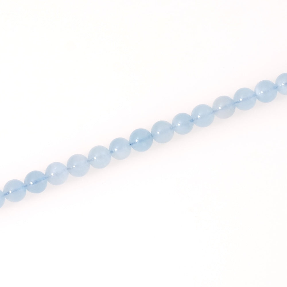 Strand of natural round 6mm beads in Aquamarine