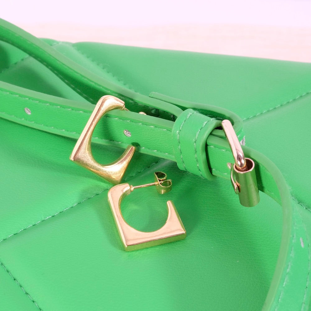 Rectangle earrings in 304 gold plated stainless steel