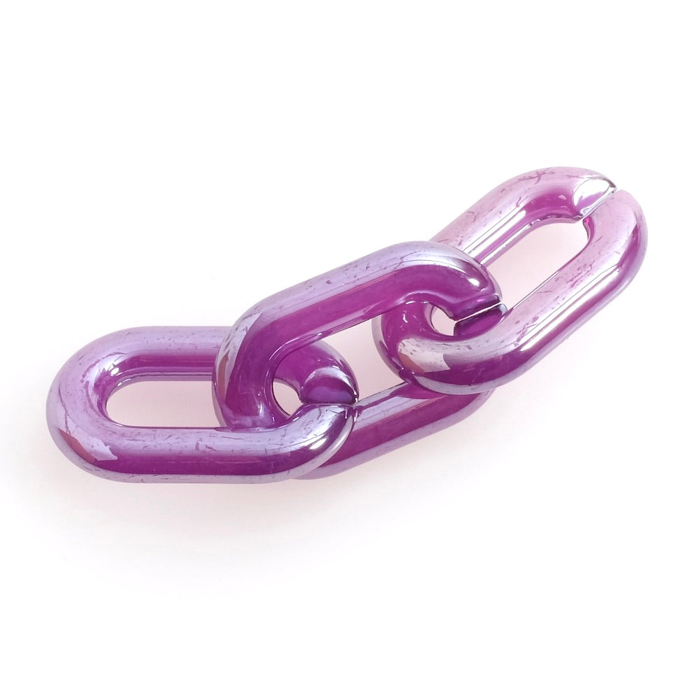 4 oval links 30mm in glossy purple acetate