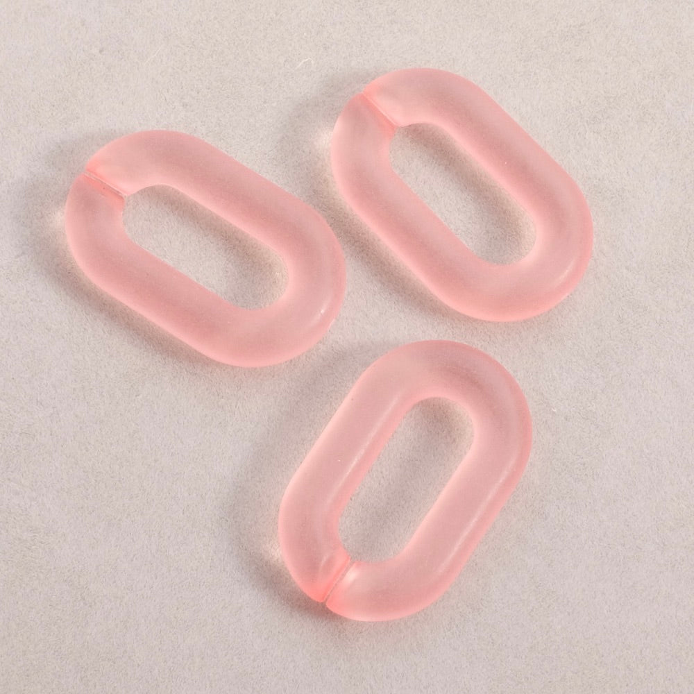 4 oval links 31mm in matte transparent pink acetate