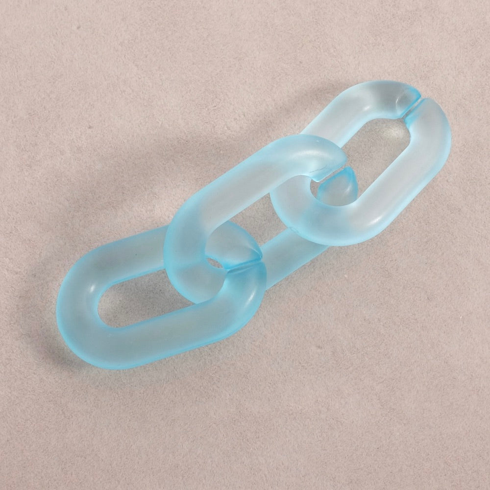 4 oval links 31mm in transparent matte light blue acetate