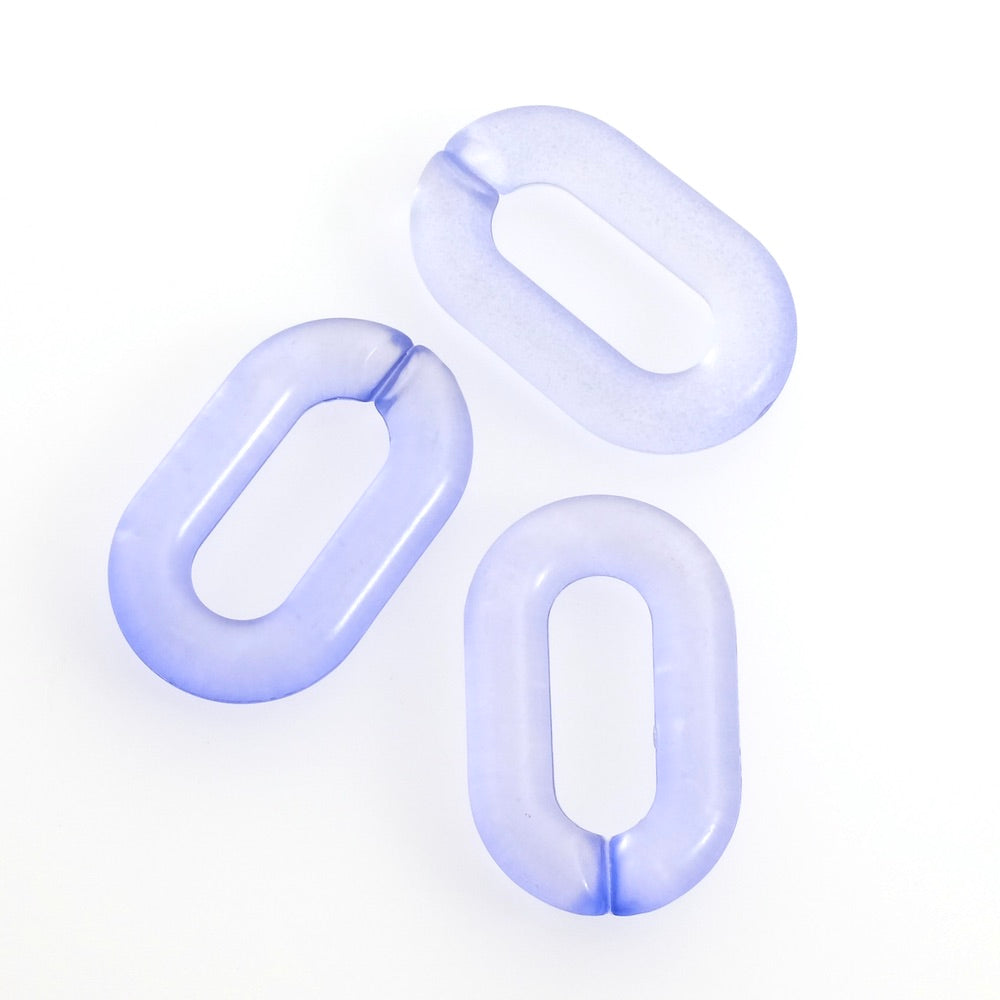 4 oval links 31mm in matte transparent blue acetate