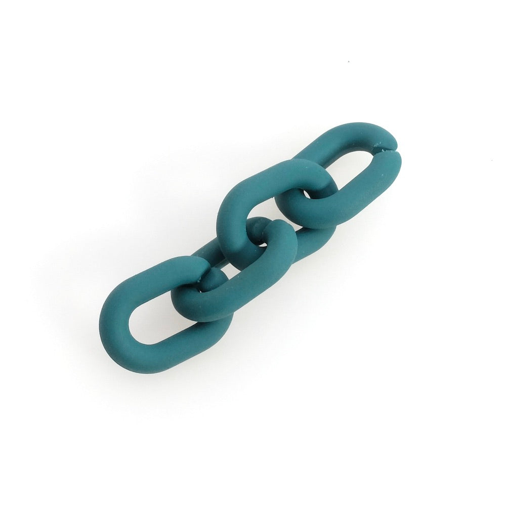 4 oval links 19mm in matte duck blue gum-look acetate