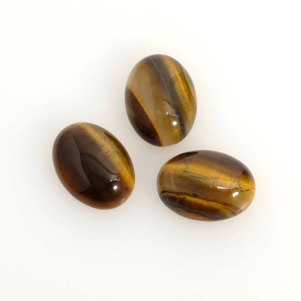 Oval faceted 13 x 18mm Tiger's eye natural stone cabochon