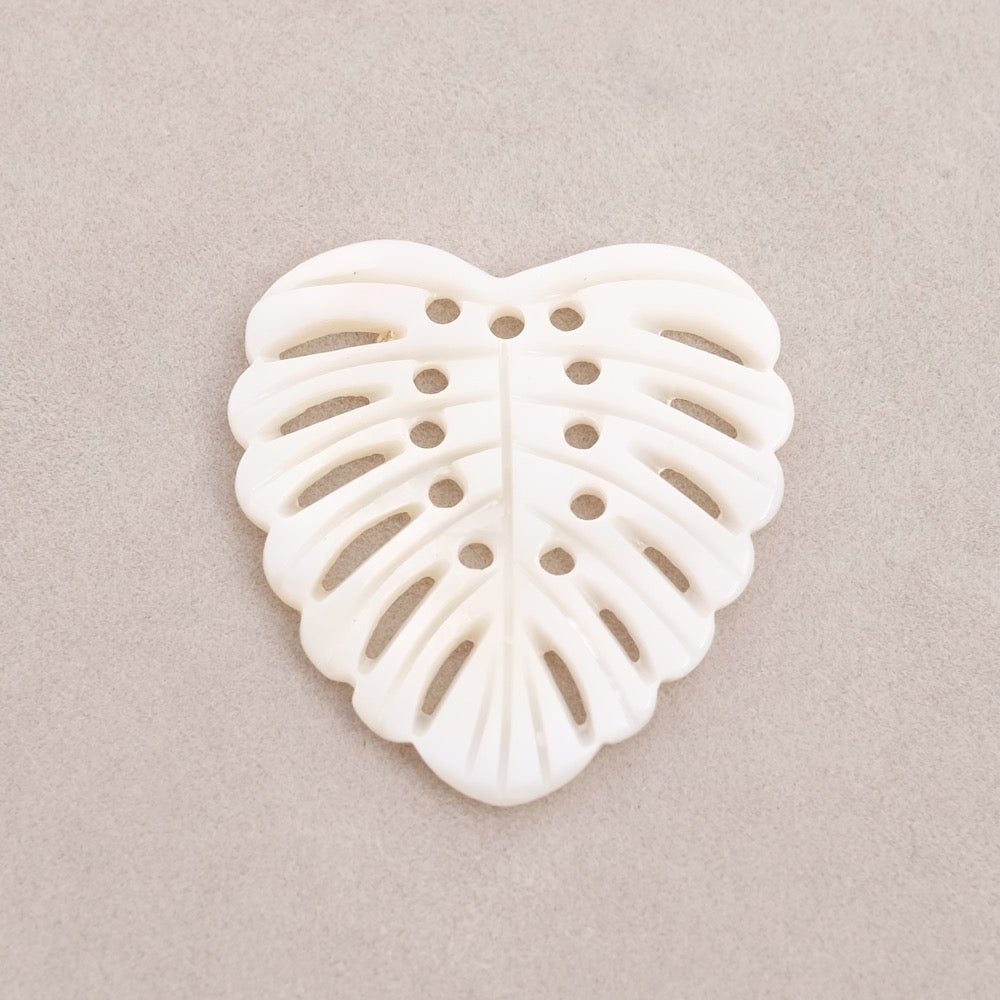 Natural Mother-of-Pearl Monstera Leaf Pendant