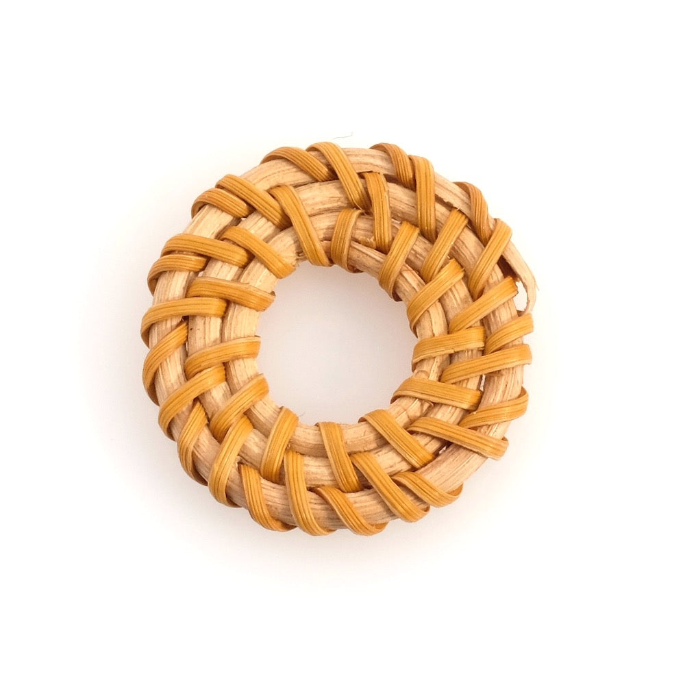 Small woven rattan ring pendant