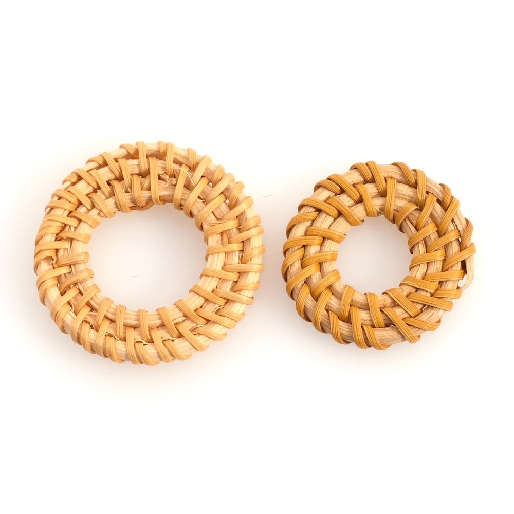 Small woven rattan ring pendant