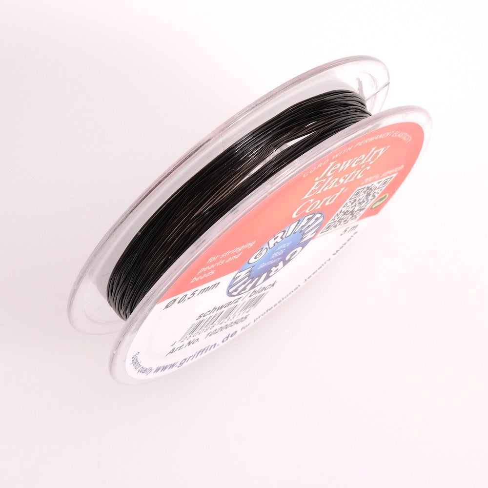 5-meter spool of Griffin 0.5mm black elastic nylon thread