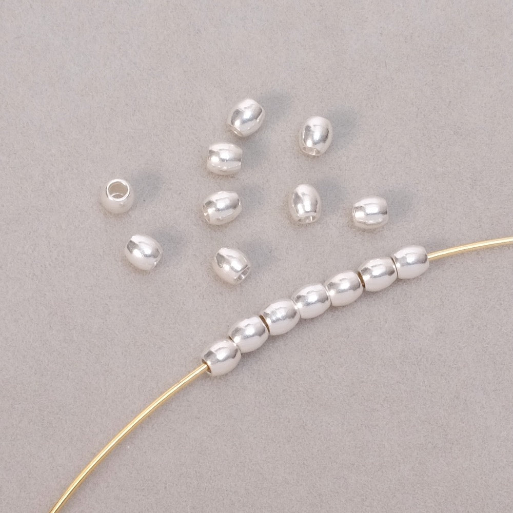 10 olive pearls 3mm Silver plated Brass 925 Premium