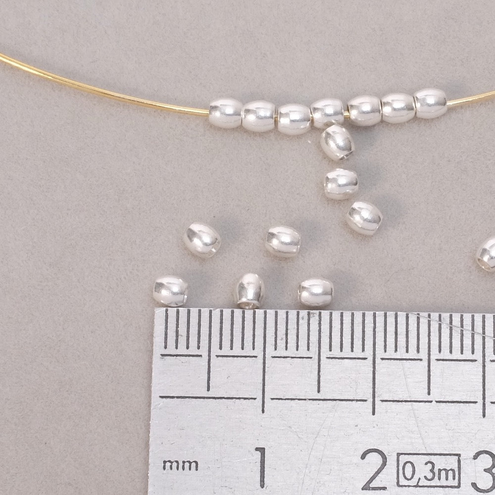 10 olive pearls 3mm Silver plated Brass 925 Premium