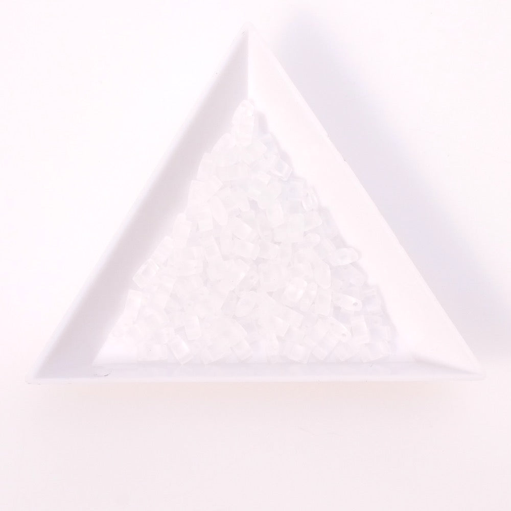 5 grams of Miyuki Half Tila Beads HTL-131F Matte Crystal