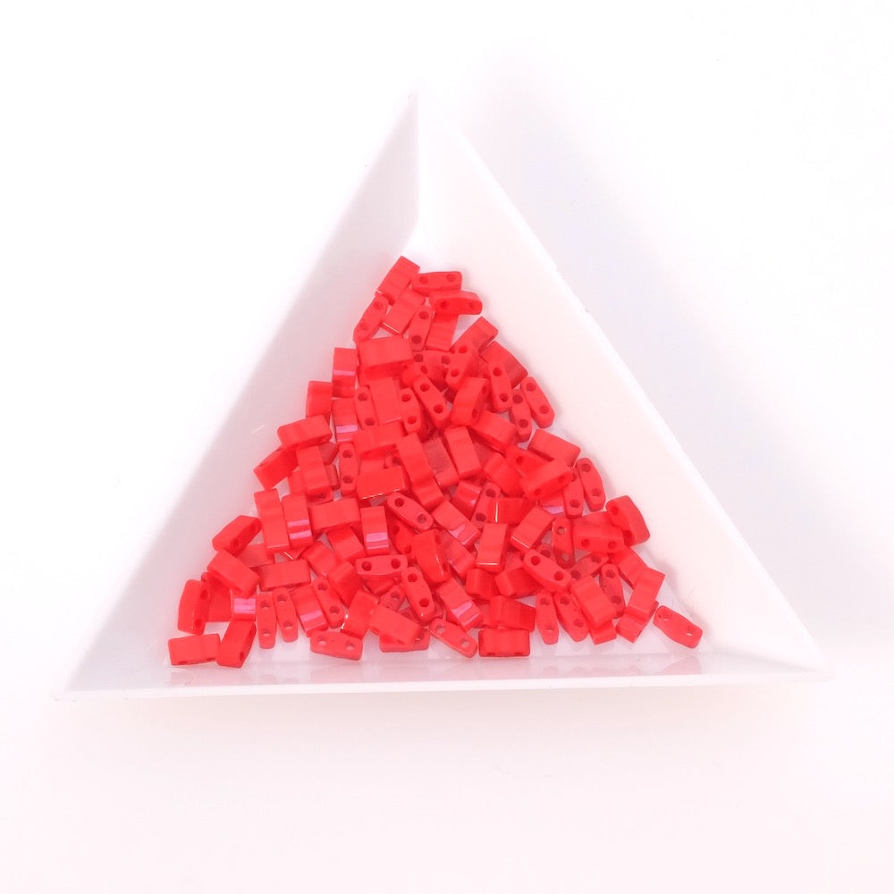 5 grams of Miyuki Half Tila Beads HTL-408 Opaque red