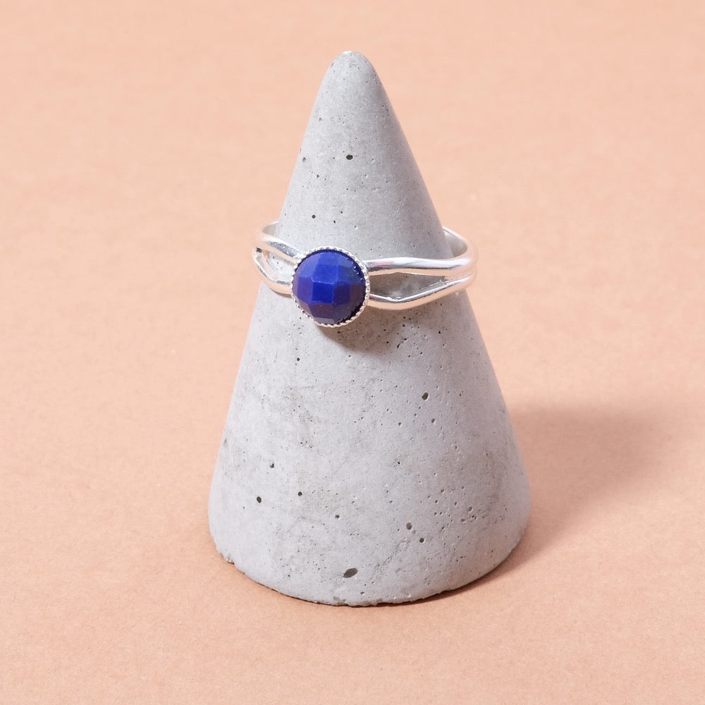 Adjustable Ring for 6mm Cabochon, 925 Sterling Silver Plated (3 microns)