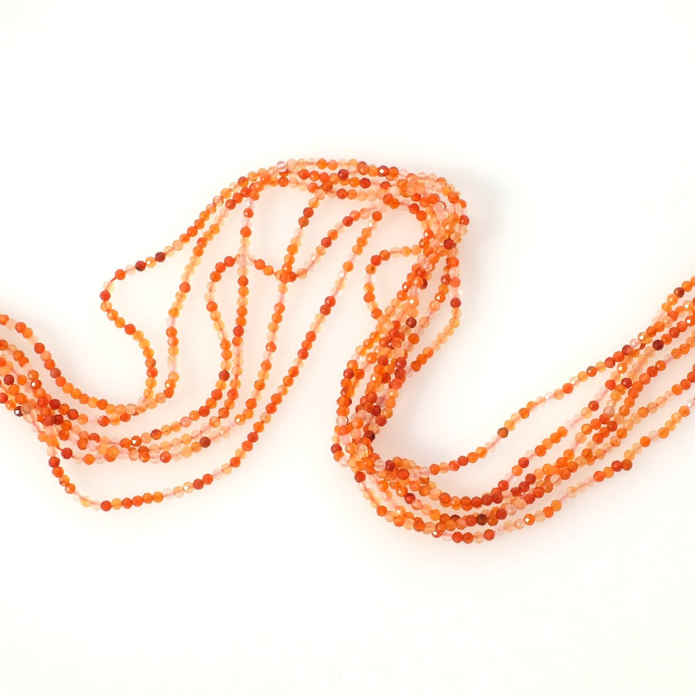 Strand of natural faceted beads 2mm Carnelian