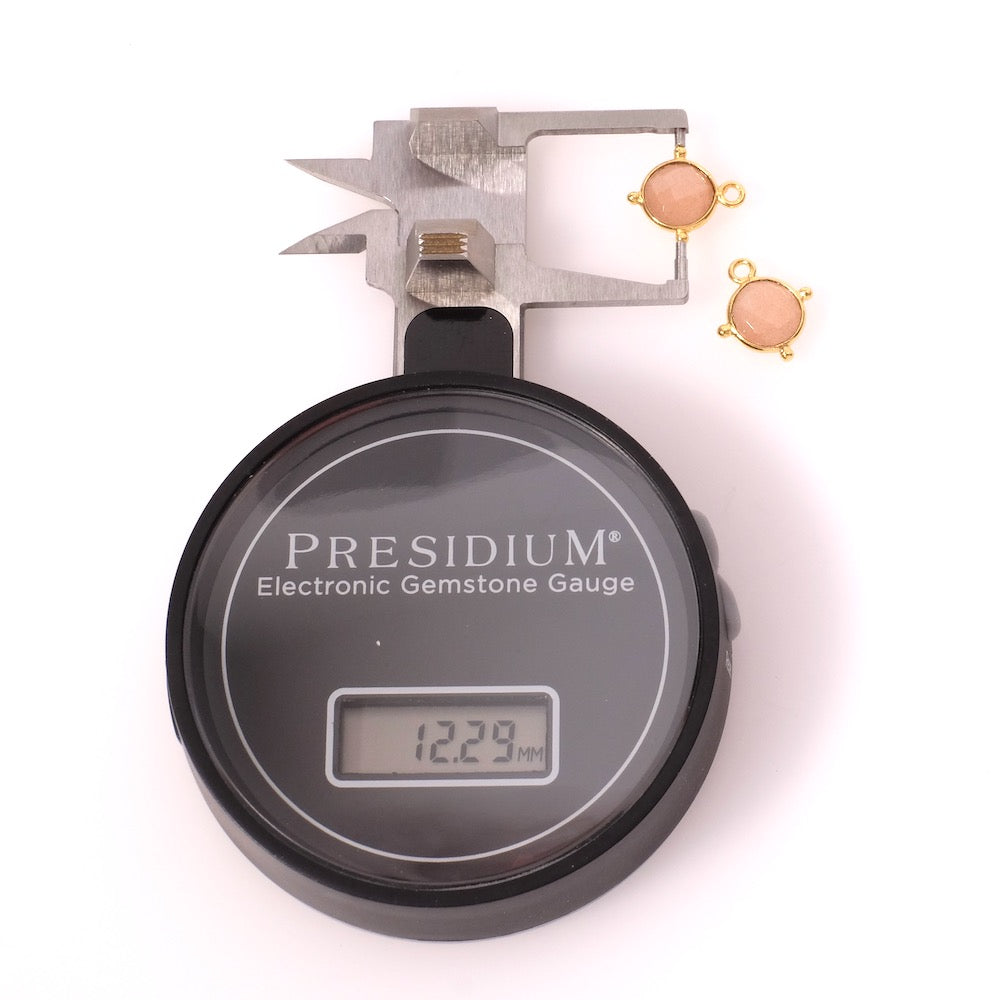 Round Bohemian Feldspar Moonstone pendant in 24K Premium gold-plated brass setting
