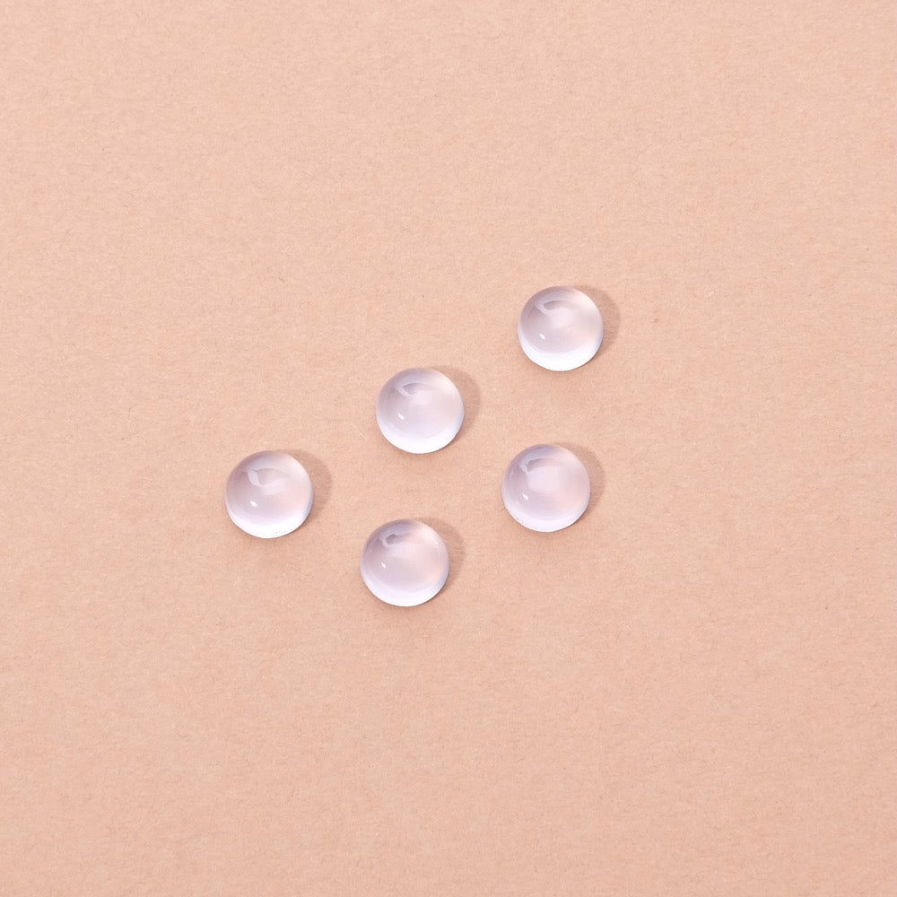 Round 6mm Pastel Blue Chalcedony natural stone cabochon