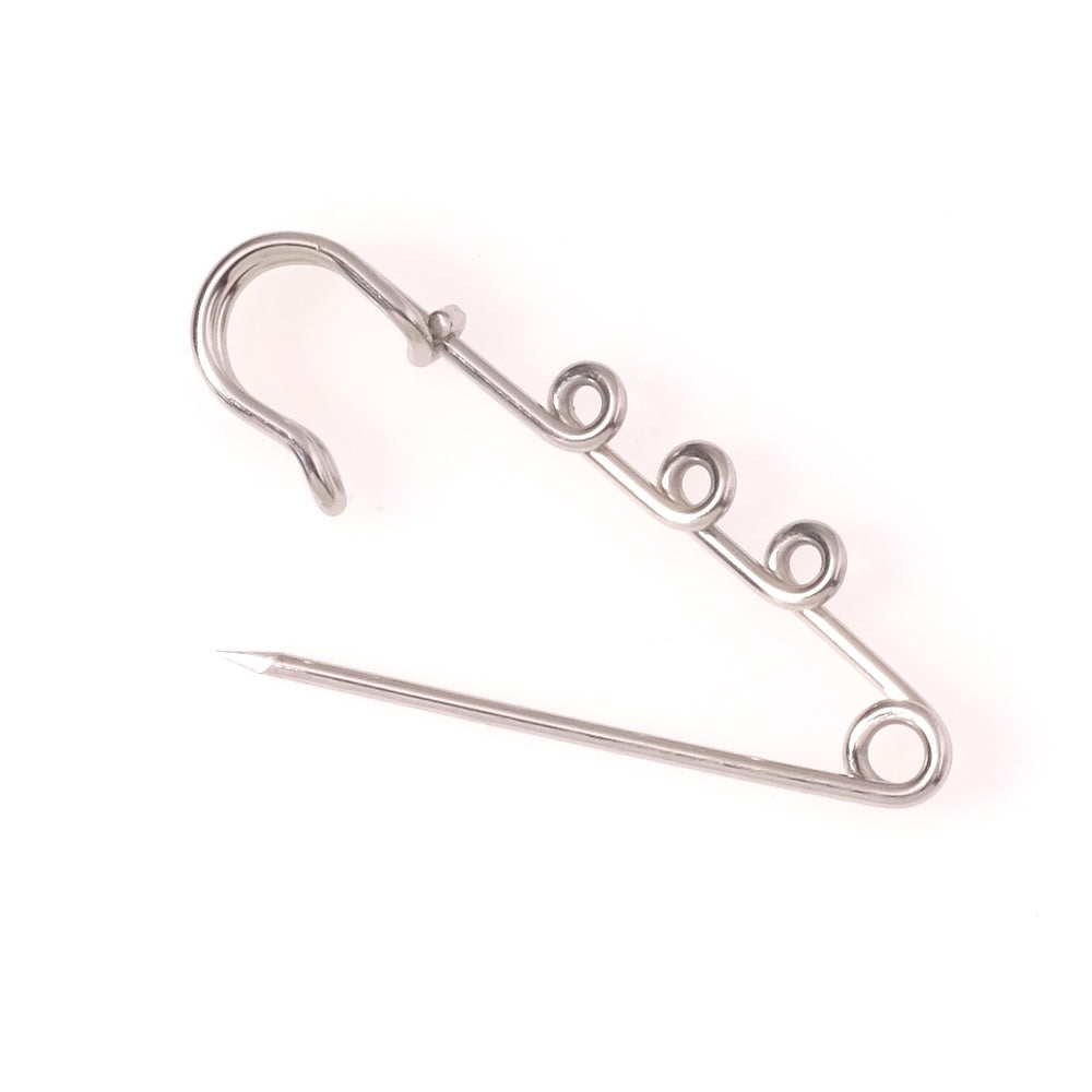Silver-plated 304 stainless steel safety pin brooch